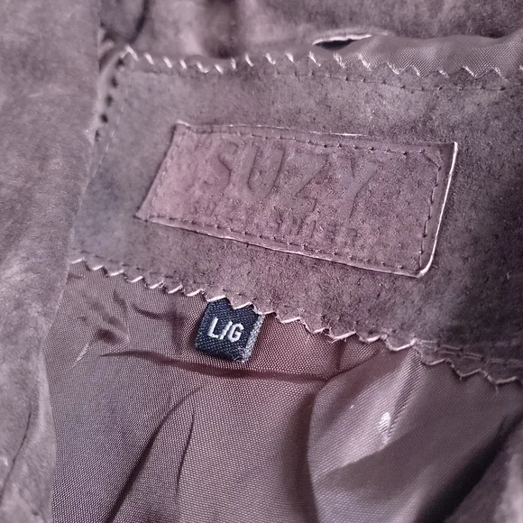 Suzy Shier Suede Zip Front Women's Jacket - Brown - Picture 2 of 10